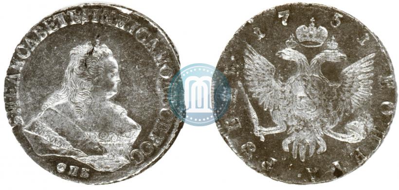 Picture 1 rouble 1751 year СПБ 