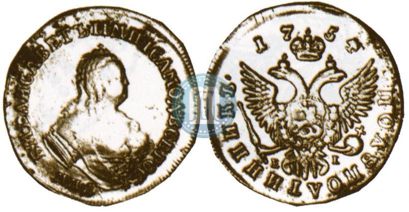 Фото Полуполтинник 1754 года ММД-ЕI 