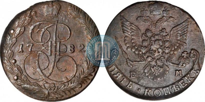 Фото 5 копеек 1782 года ЕМ 