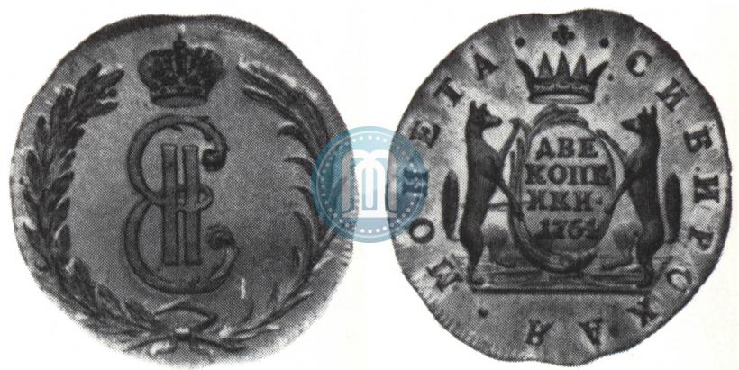 Фото 2 копейки 1764 года  