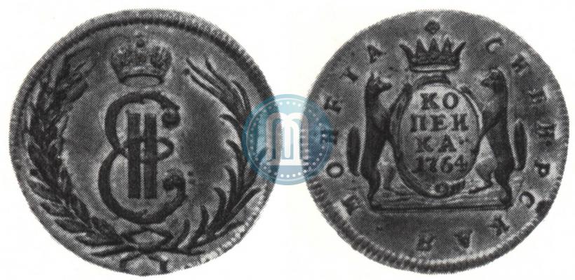 Фото 1 копейка 1764 года  