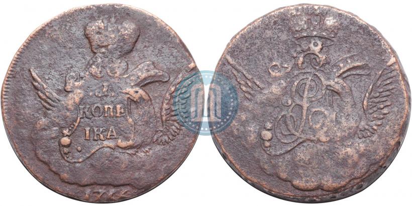 Picture 1 kopeck 1756 year  