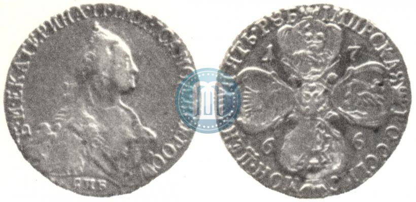 Picture 5 roubles 1766 year СПБ 