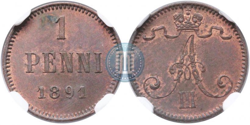 Фото 1 пенни 1891 года  