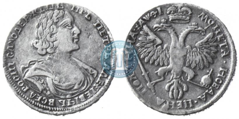 Фото Полтина 1719 года L "Портрет в латах"