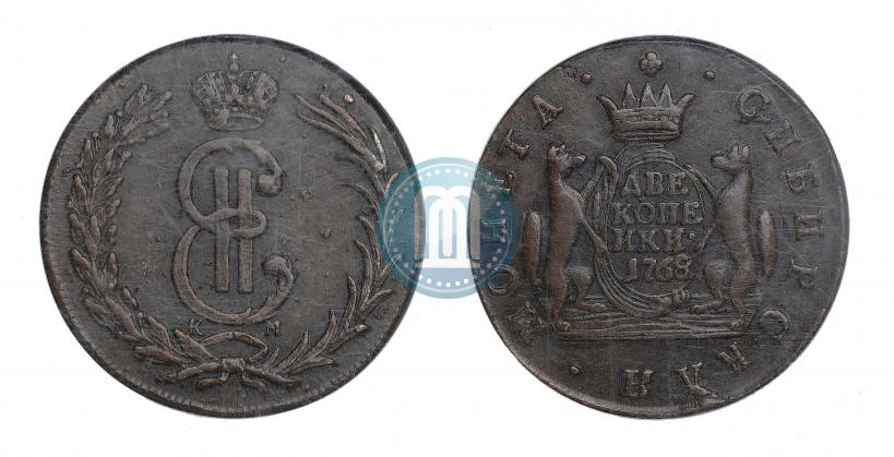 Фото 2 копейки 1768 года КМ 