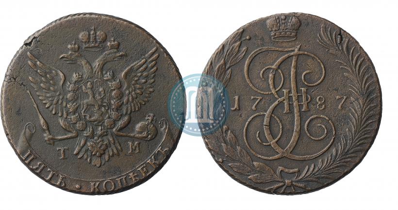 Picture 5 kopecks 1787 year ТМ 