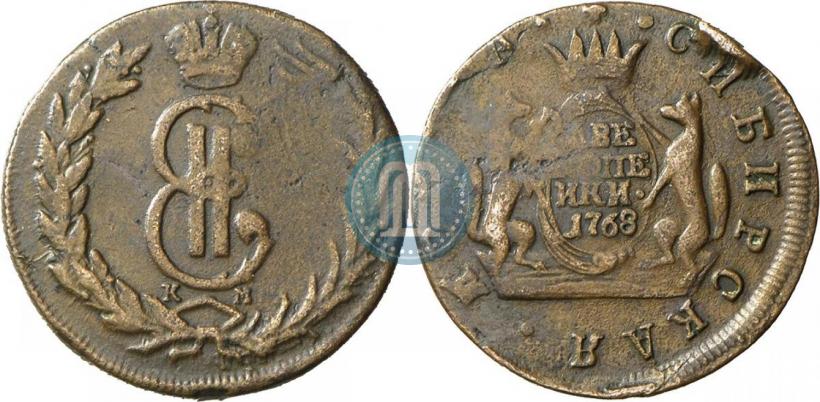 Фото 2 копейки 1768 года КМ 