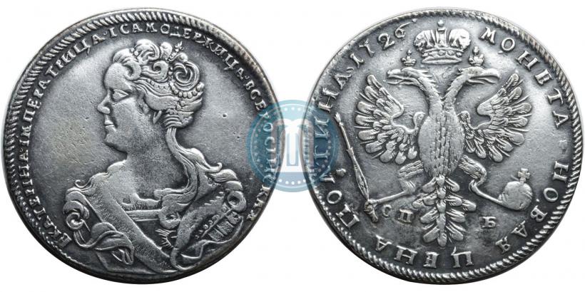 Фото Полтина 1726 года СПБ "Петербургский тип, портрет влево"