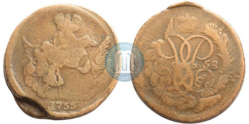 Picture 2 kopecks 1758 year  "Nominal under St. George"