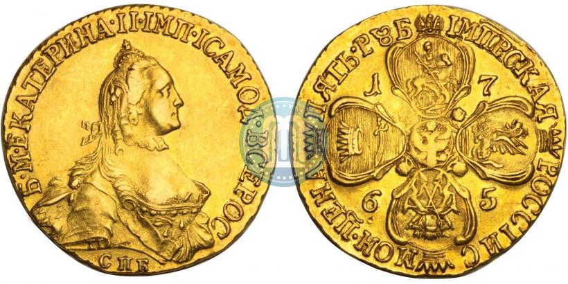 Picture 5 roubles 1765 year СПБ-Т.I. 