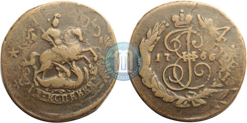 Фото 2 копейки 1766 года  