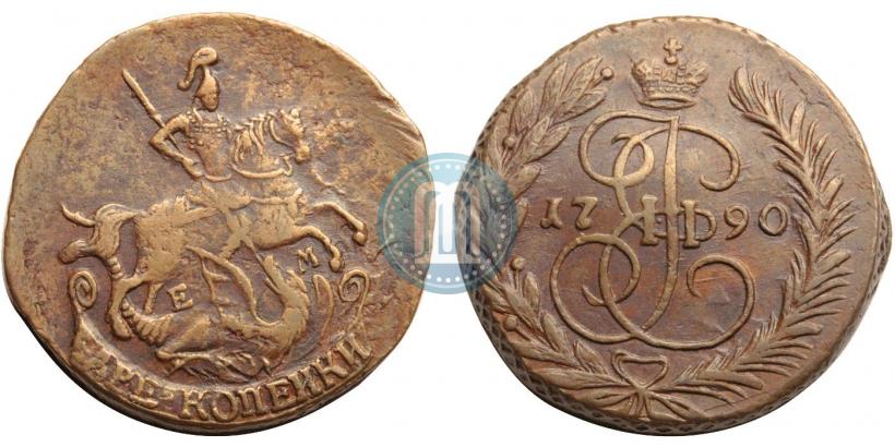 Picture 2 kopecks 1790 year ЕМ 