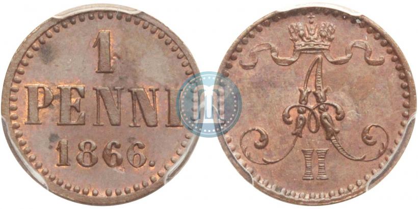 Фото 1 пенни 1866 года  