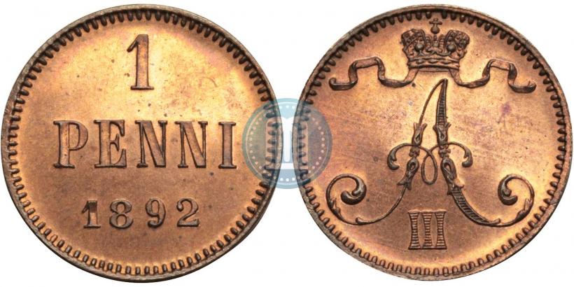 Фото 1 пенни 1892 года  