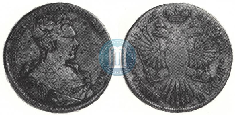Picture 1 rouble 1727 year СПБ "High haircut"