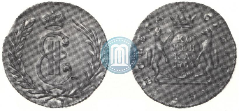 Picture 1 kopeck 1764 year  