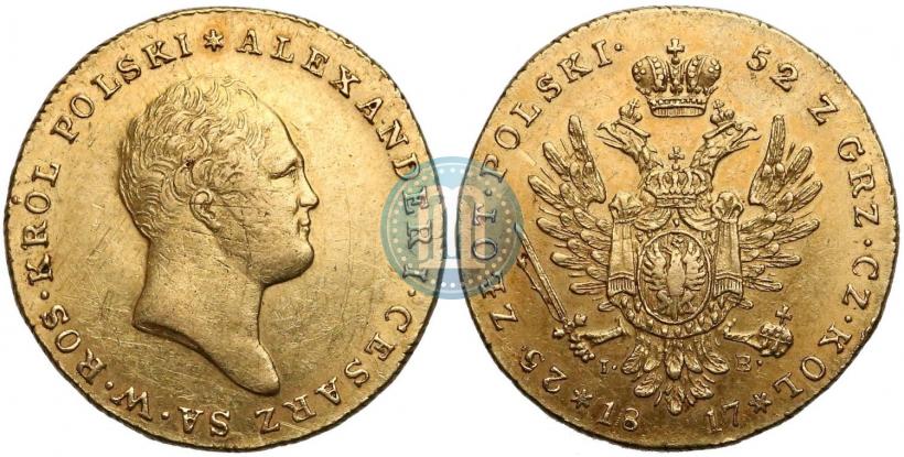 Фото 25 злотых 1817 года IB 