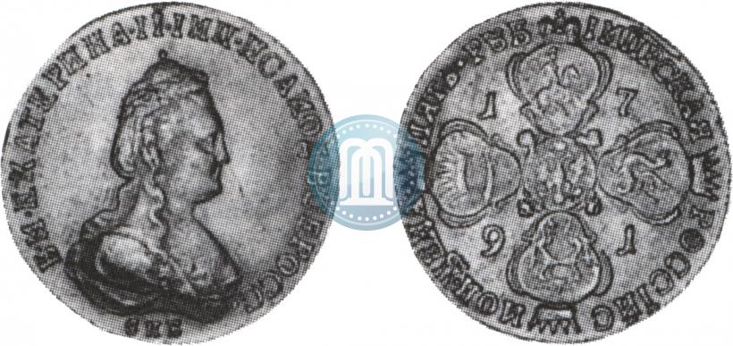 Picture 5 roubles 1791 year СПБ 