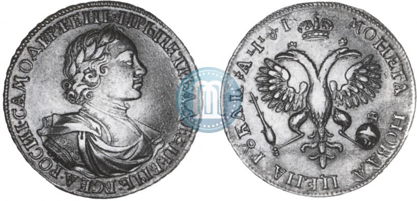 Фото 1 рубль 1719 года OK-L "Портрет в латах"