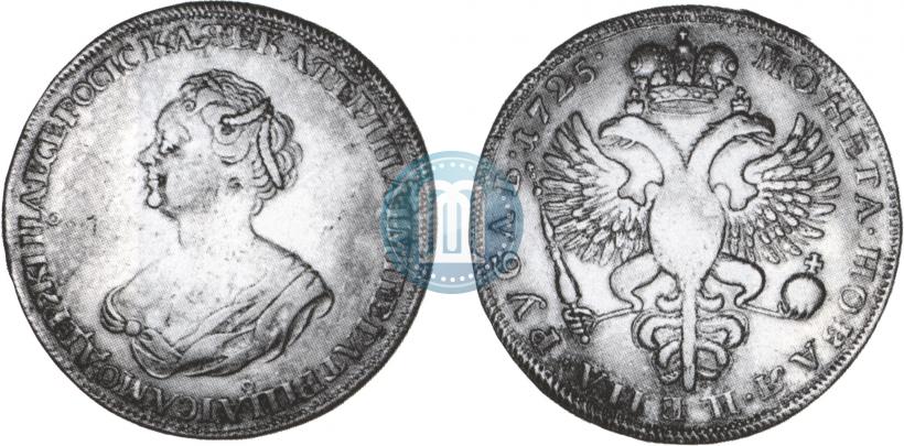 Фото 1 рубль 1725 года  "Траурный"