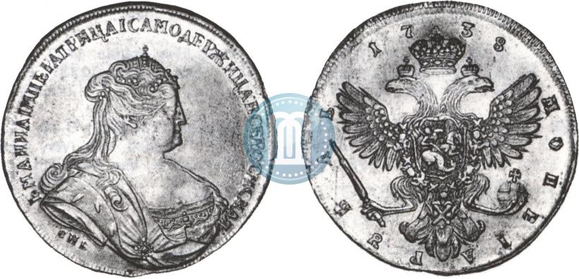 Picture 1 rouble 1738 year СПБ "Petersburg type"