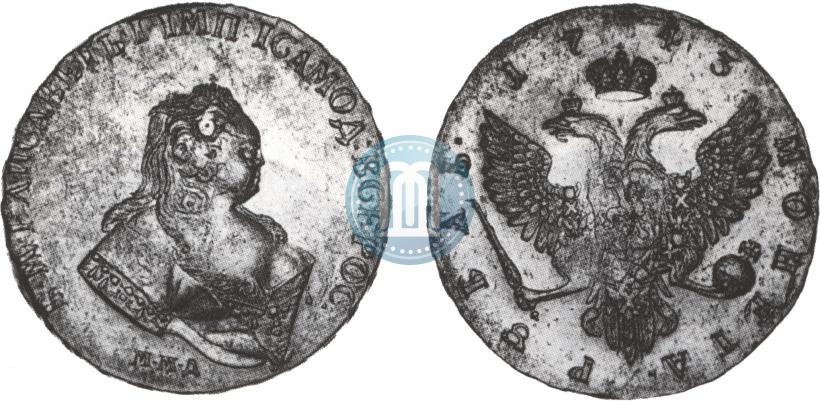 Фото 1 рубль 1743 года ММД 