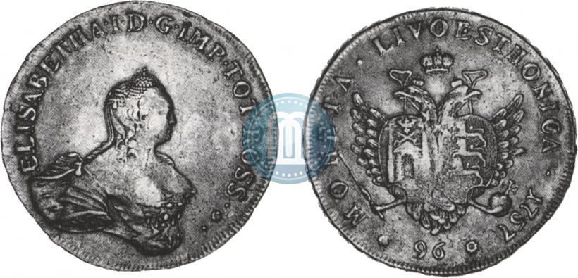Picture 96 kopecks 1757 year  "For Livonia"