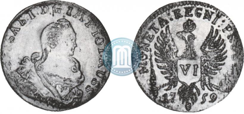 Picture 6 groszy 1759 year  