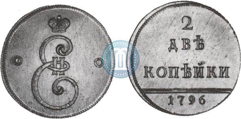 Picture 2 kopecks 1796 year  