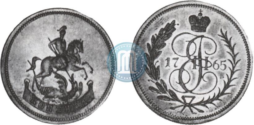 Picture 1 kopeck 1765 year  