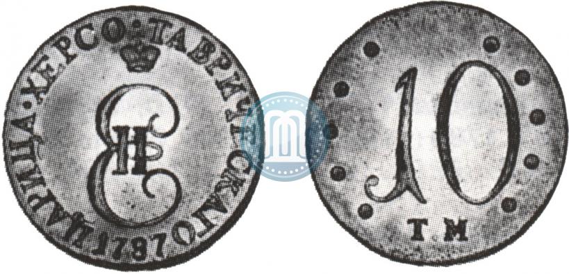 Picture 10 kopecks 1787 year ТМ 