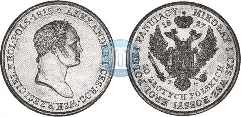 Picture 10 złotych 1827 year FH 