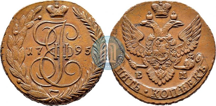 Picture 5 kopecks 1795 year ЕМ 