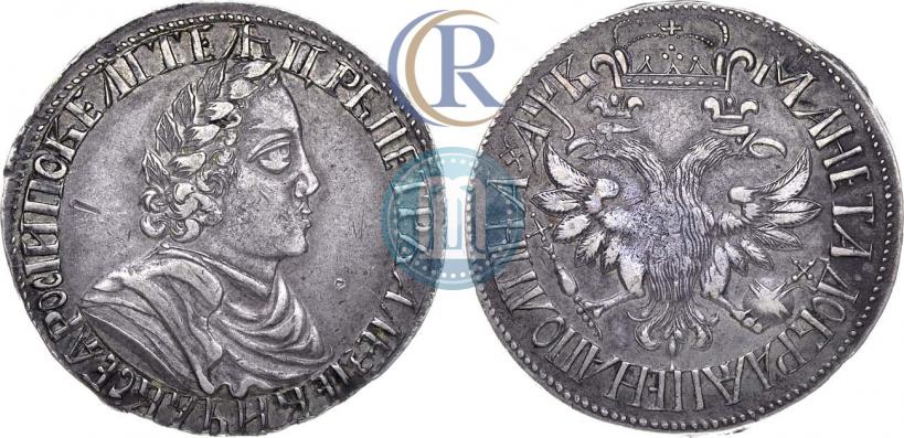 Picture Poltina 1702 year  "Without ribbons near the wreath"