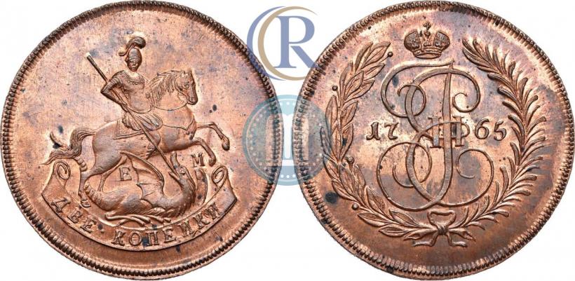 Picture 2 kopecks 1765 year ЕМ 