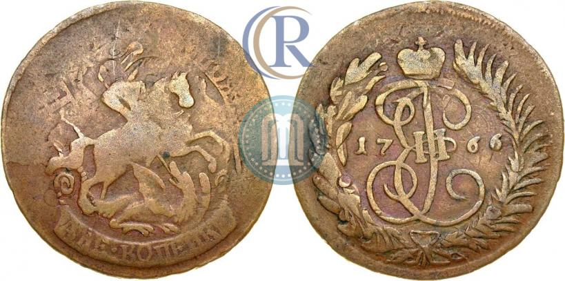 Фото 2 копейки 1766 года  