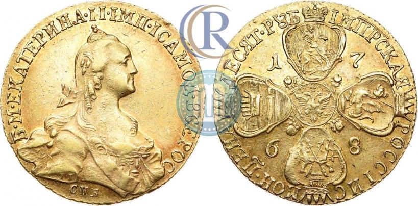 Picture 10 roubles 1768 year СПБ 
