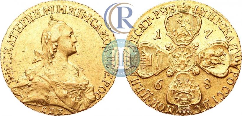 Picture 10 roubles 1768 year СПБ 