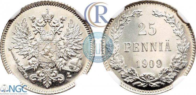 Picture 25 pennia 1909 year L 