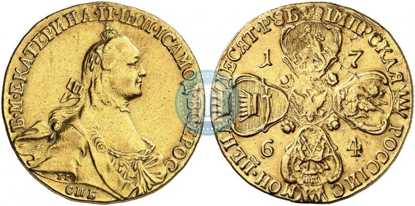 Picture 10 roubles 1764 year СПБ 