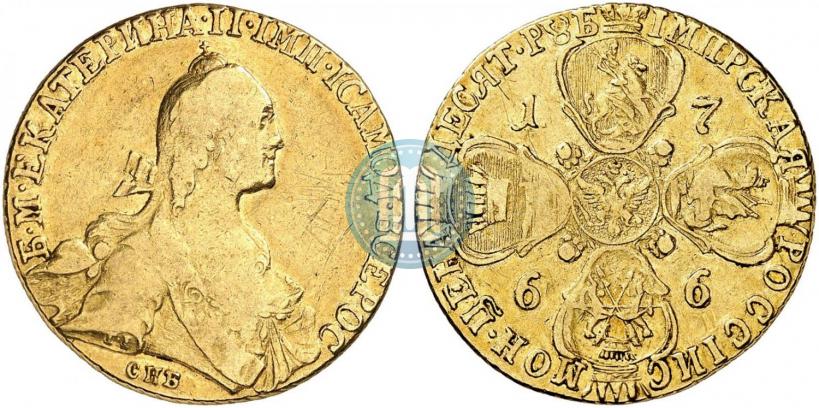 Picture 10 roubles 1766 year СПБ 