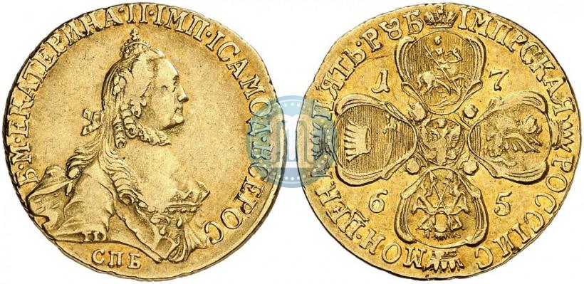Picture 5 roubles 1765 year СПБ-Т.I. 
