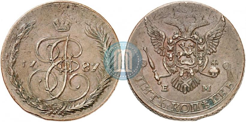 Фото 5 копеек 1787 года ЕМ 