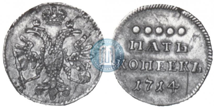 Picture 5 kopecks 1714 year  