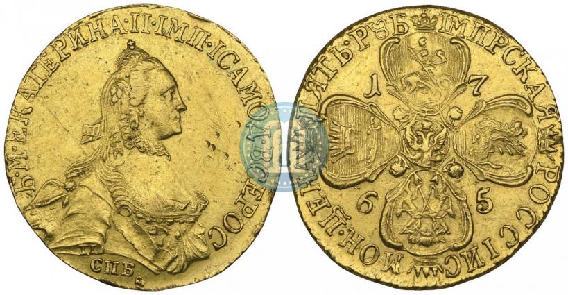 Picture 5 roubles 1765 year СПБ-Т.I. 