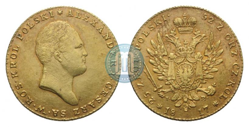 Фото 25 злотых 1817 года IB 