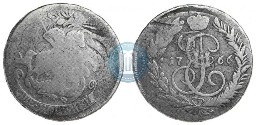 Фото 2 копейки 1766 года ММ 