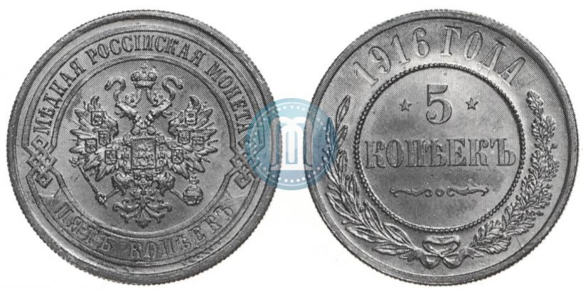 Picture 5 kopecks 1916 year  