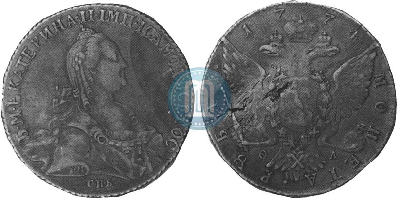 Picture 1 rouble 1774 year СПБ-ФЛ 